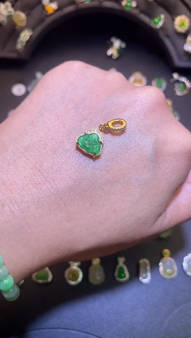 吊坠(不含链)银S925镶嵌翡翠1