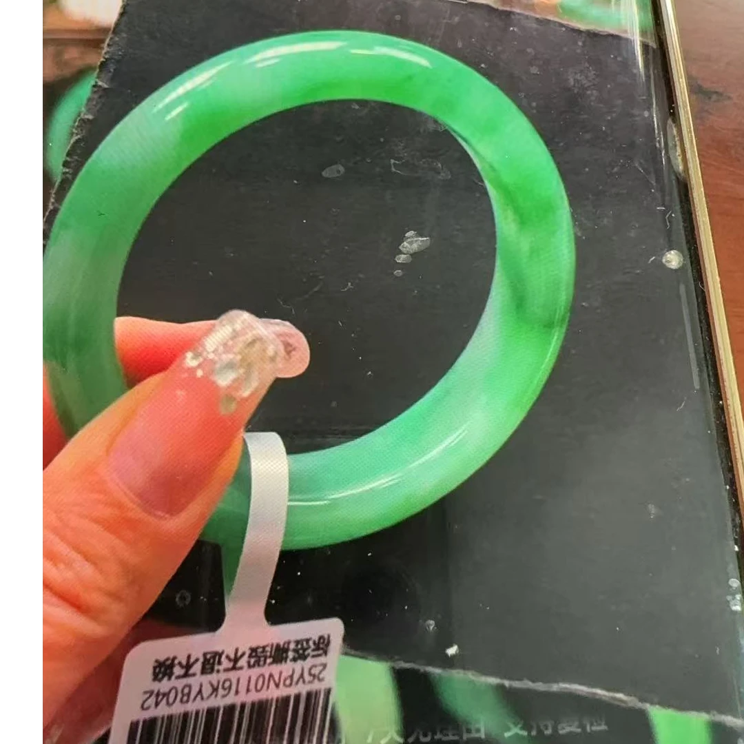 天然非洲翠高冰飘花手镯