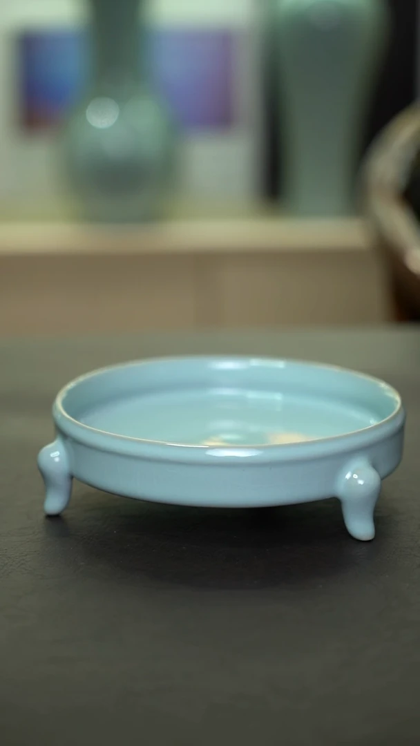 杯子瓷天青三足洗