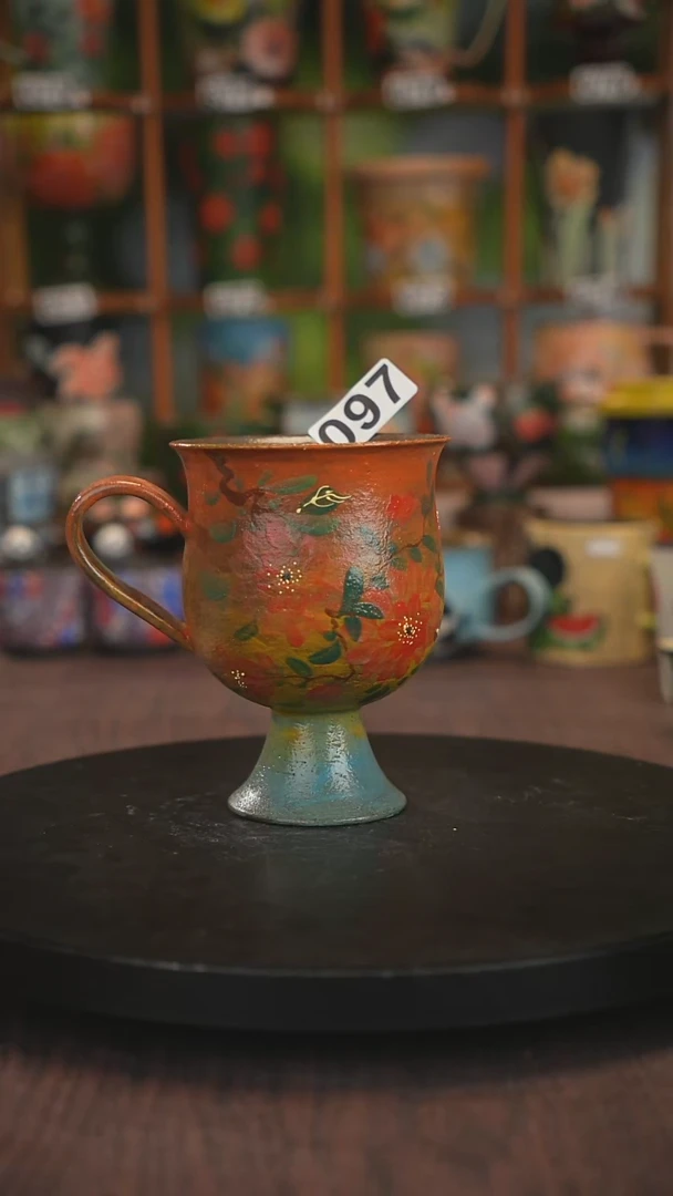 紫砂油画手绘釉下彩097