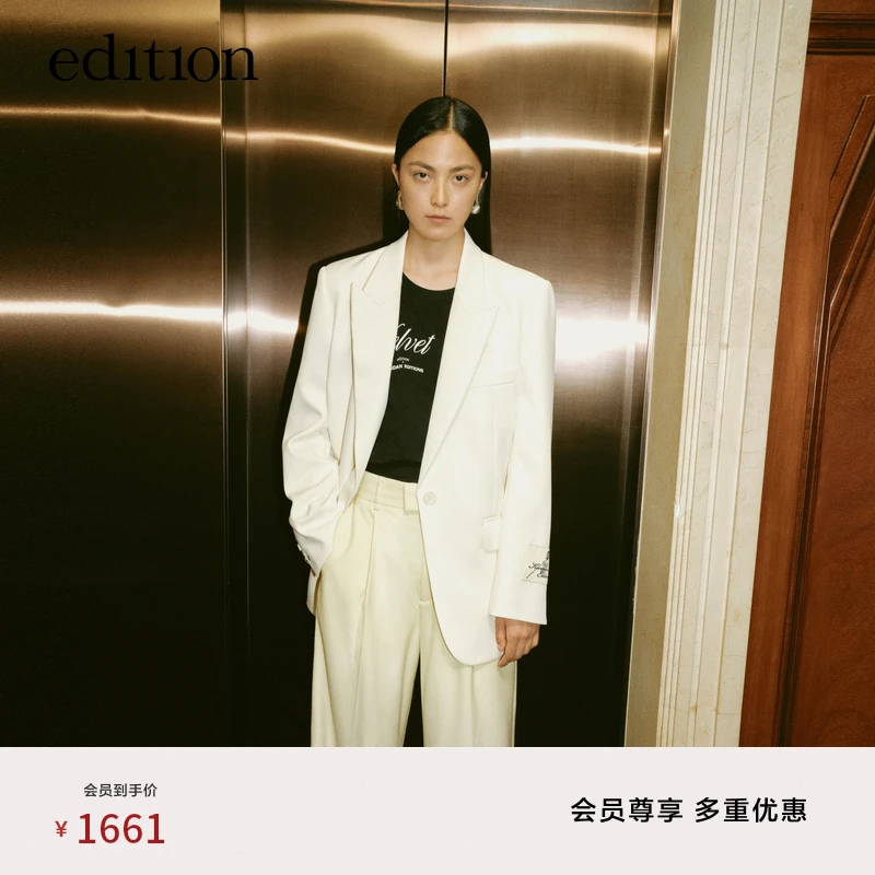 Kwaidan Editions合作系列edition手缝袖标女绅士西装#EBC3BLA007