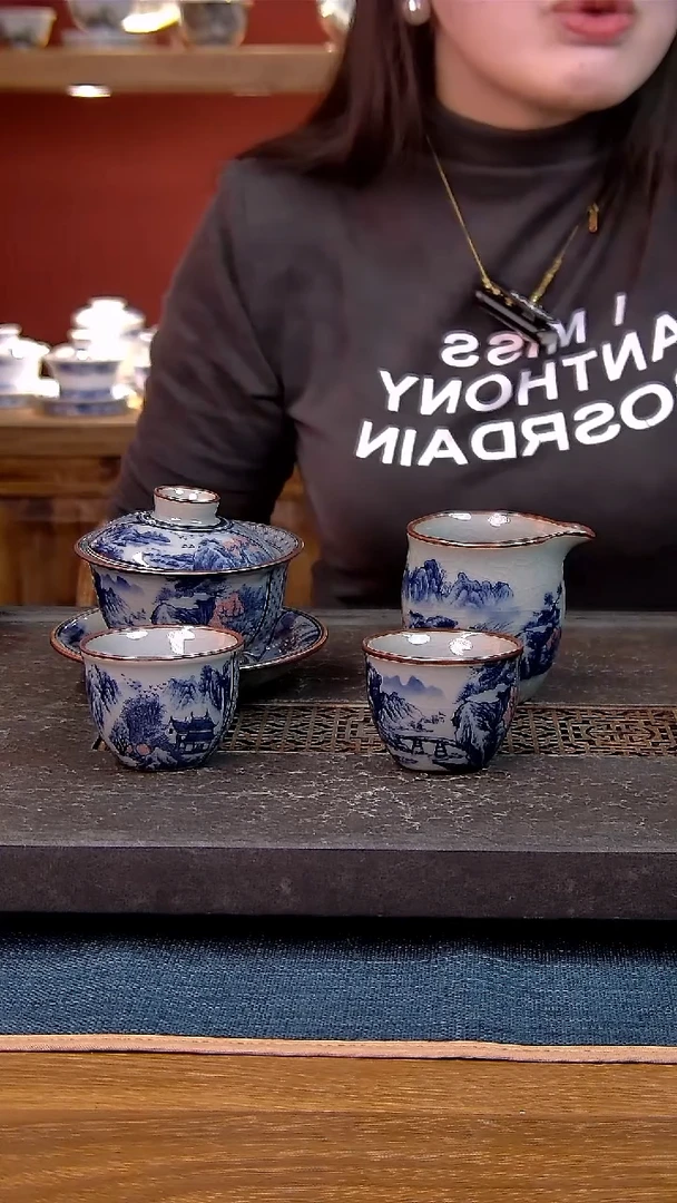 简装家用款4件套 老陶泥开片纹陶瓷茶具