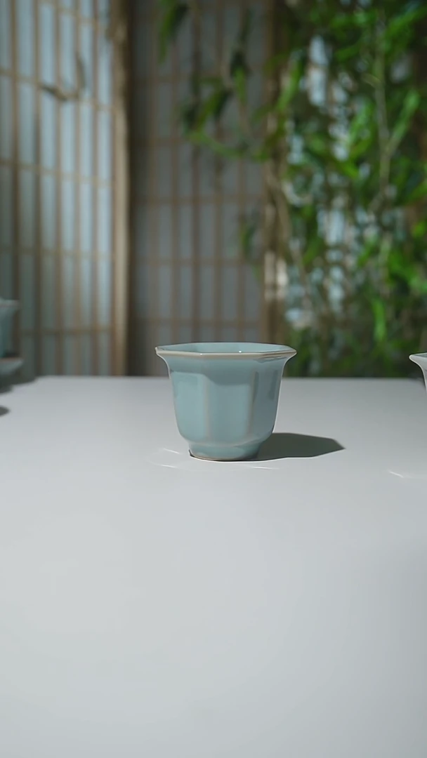 其他A天青釉八方杯原矿二安全发货