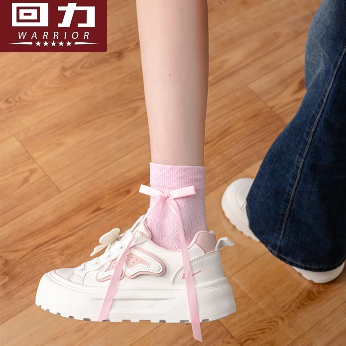 回力蝴蝶结小白鞋女2025春季新款原创小众增高休闲厚底百搭运动鞋
