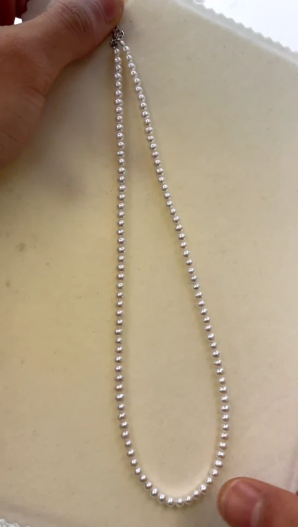 颈饰银S925镶嵌淡水珍珠 3.5-4