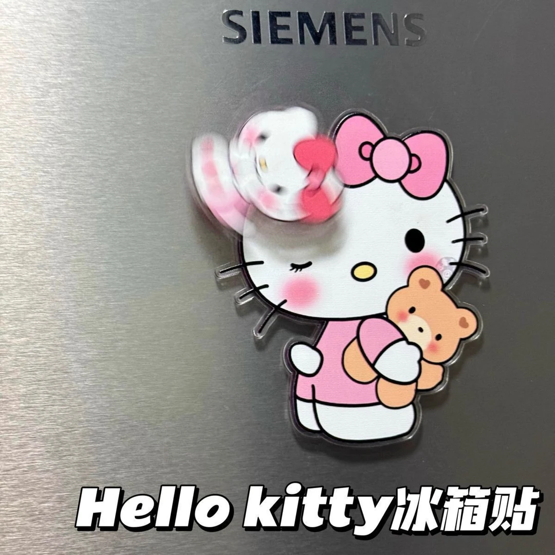 卡通磁吸冰箱贴会旋转亚克力磁吸贴家居装饰可爱创意摆件磁铁