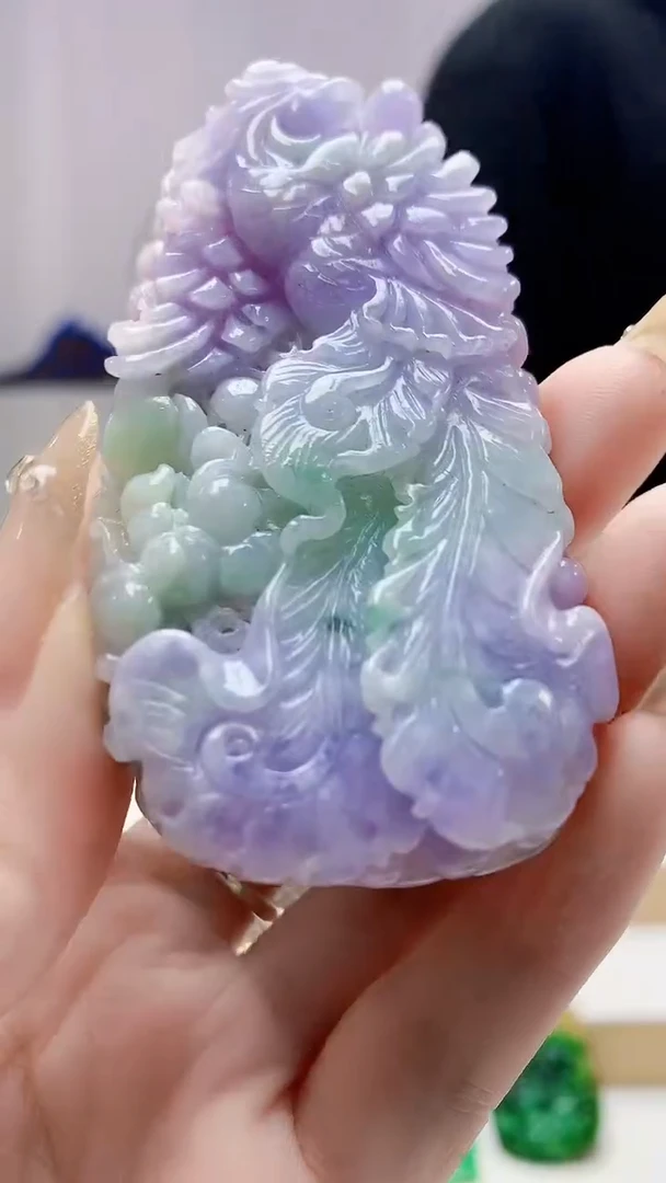 未镶嵌定制翡翠4688DD-毛货挂件117