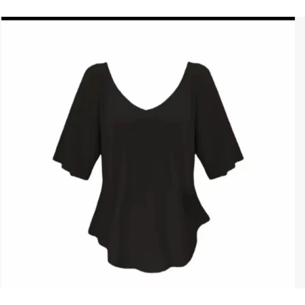 （谭老五）面膜感透气薄款五分袖T恤微胖mm纯欲风显瘦遮肉上衣307