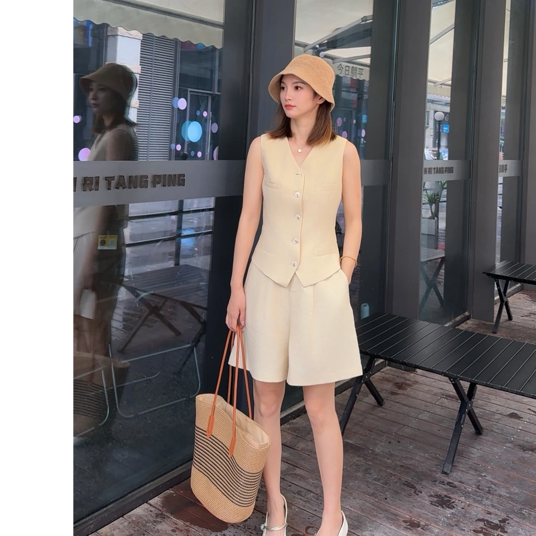 时尚套装气质老钱风显瘦欧若精灵风千金风夏季减龄无袖轻奢轻奢