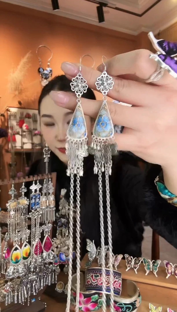 刺绣纯手工民族风耳环