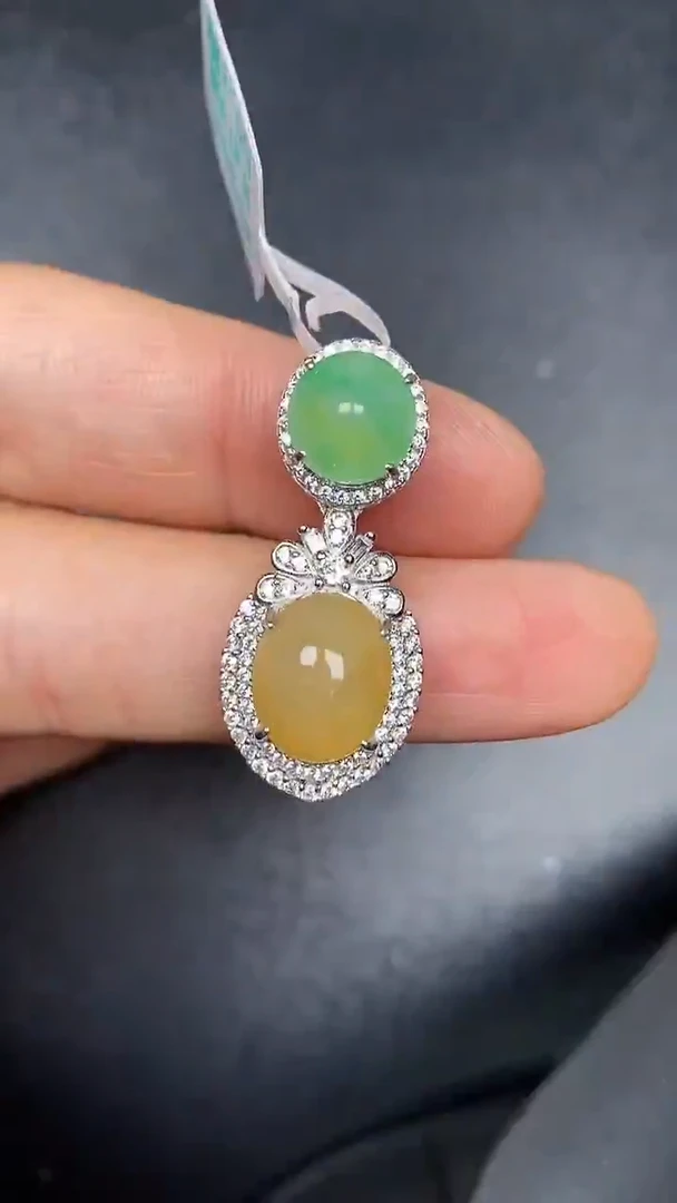 银S925镶嵌戒指翡翠3380