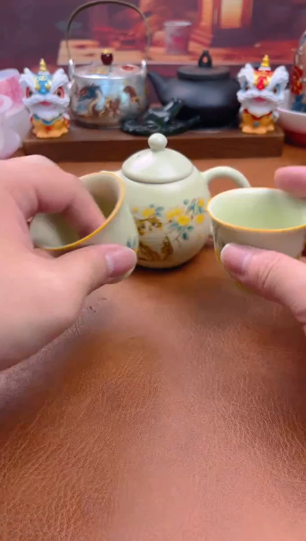 陶瓷茶具摆件旅行套组
