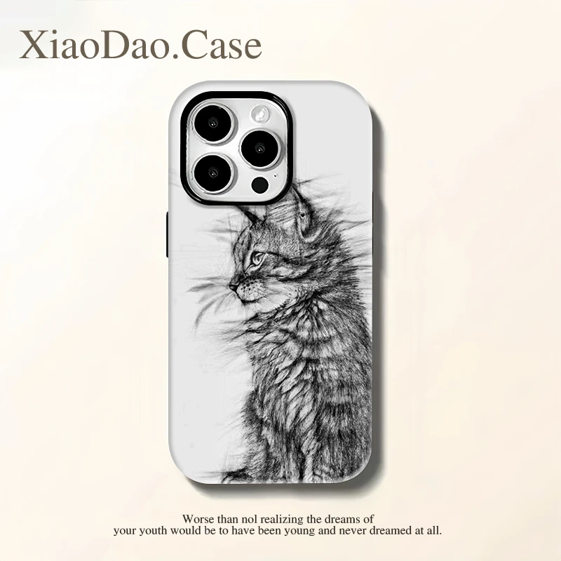 缅因猫适用 苹果16promax 防摔手机壳/华为/小米/oppo/vivo小众