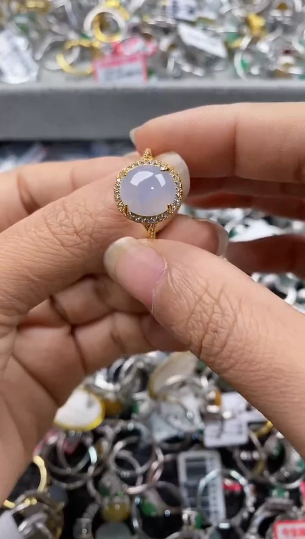 银S925镶嵌戒指翡翠777---2