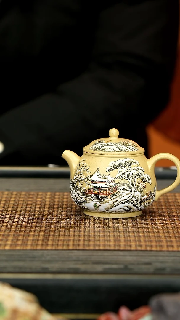 【闪购商品】紫砂茶壶HZ40雪景高潘 本山绿