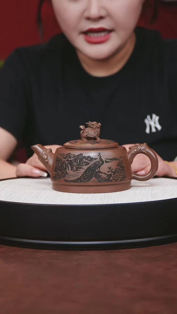 紫砂茶宠宜兴紫砂 明朝土 龙韵德钟