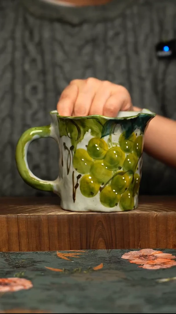 杯釉下彩手工手绘同款陶器