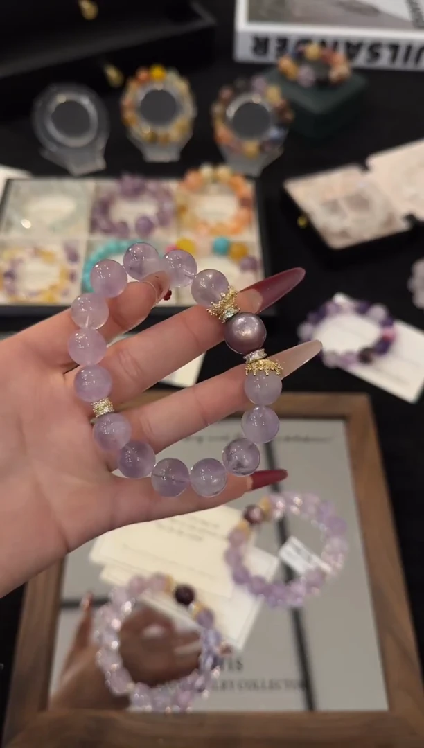 合金手链水晶紫兔毛x3600