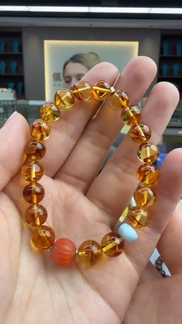 手链琥珀未镶嵌166秒拍号 假一罚三