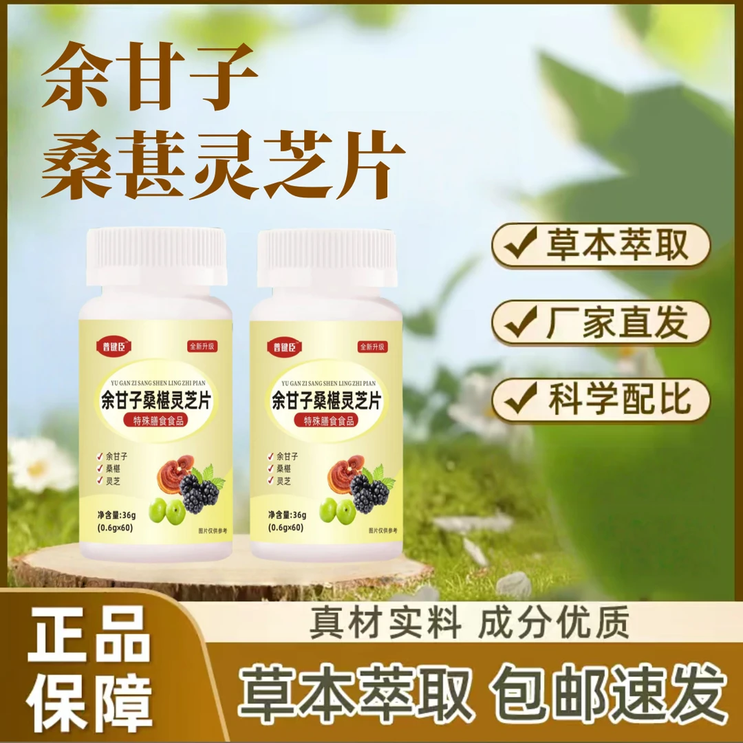 余甘子桑葚灵芝片植物萃取草本精华压片糖果呵护健康60片/瓶