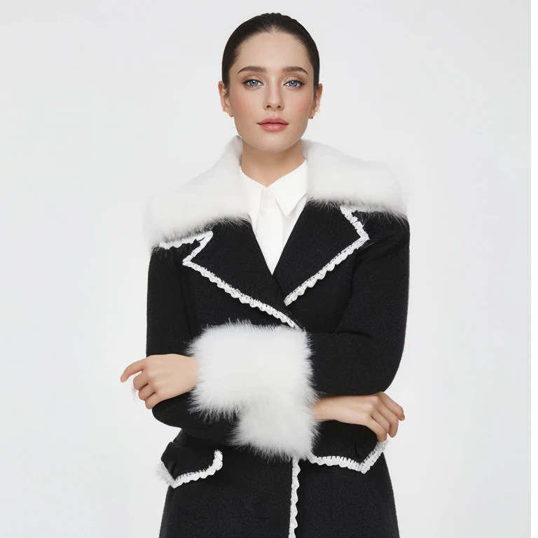 CG『贵族气质』长西装式绵羊毛收腰气质大衣