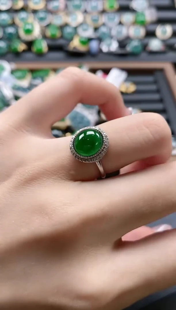 【闪购商品】翡翠戒指银S925镶嵌51511