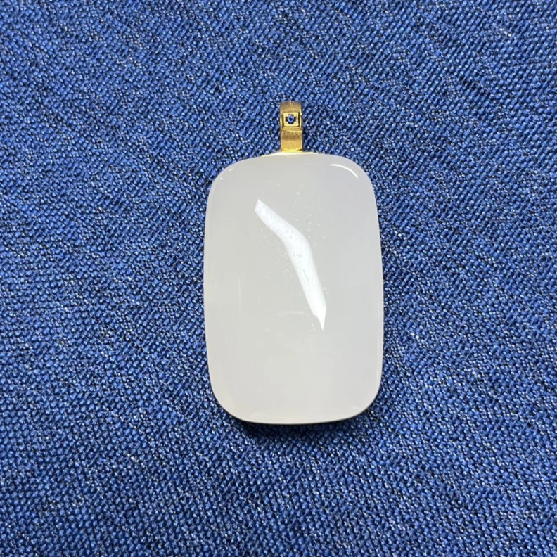 【央央好物珠宝馆】18k和田玉藕粉无事牌2509170001