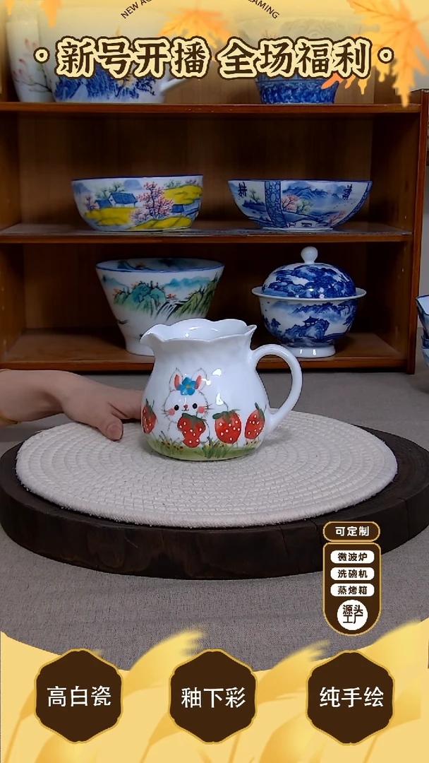 盘【陶源造】景德镇手绘釉下彩陶瓷餐具