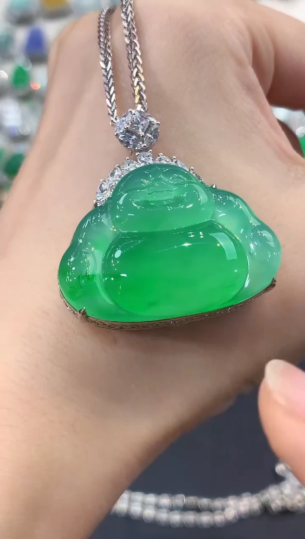 吊坠(不含链)18K金镶嵌翡翠汤*B121