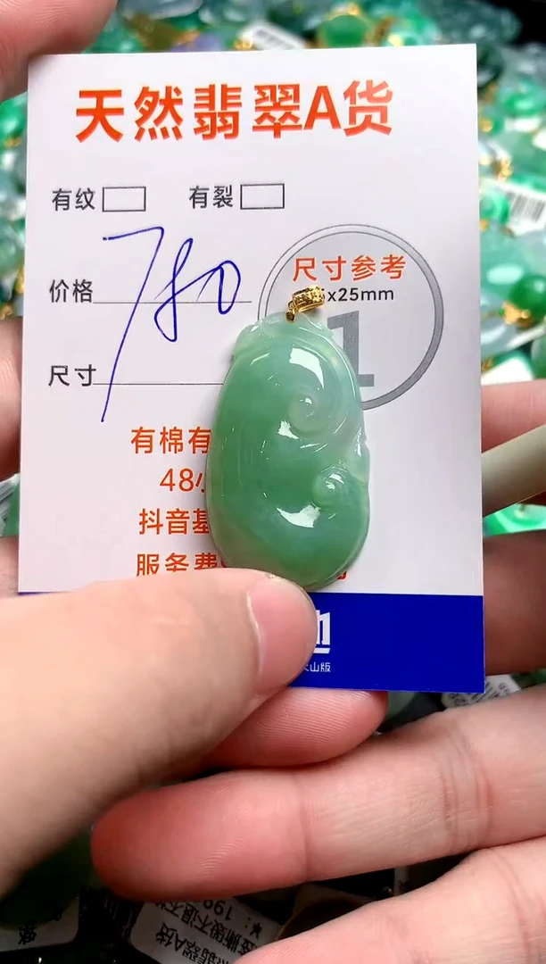 翡翠18K金镶嵌颈饰0465181605