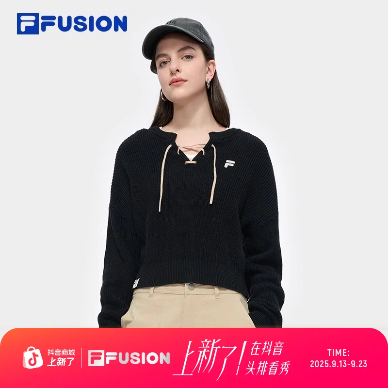 FUSION斐乐女子编织衫两件套2025春季新款时尚休闲上衣T11W513402