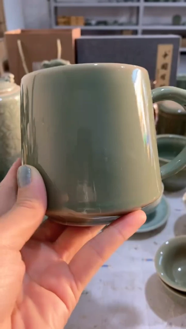 耀州窑瑕疵处理素面办公杯 微瑕一个