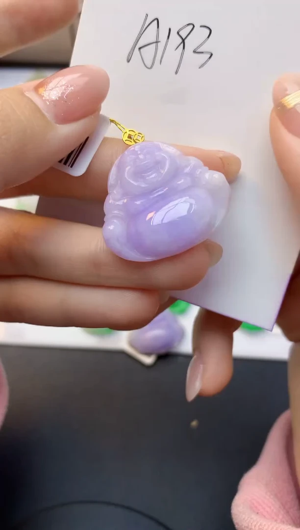 颈饰18K金镶嵌翡翠天然A货缅甸翡翠百元以上9元证书费自理