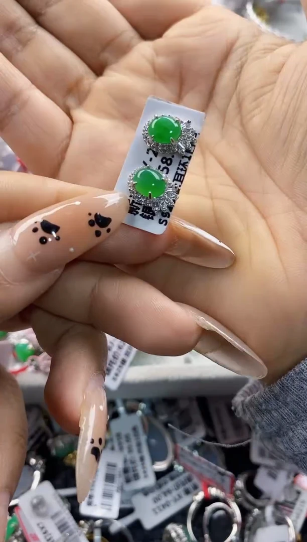 翡翠戒指银S925镶嵌4444444   2