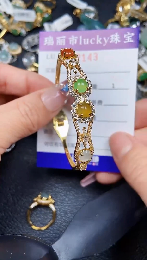 翡翠银S925镶嵌颈饰2143