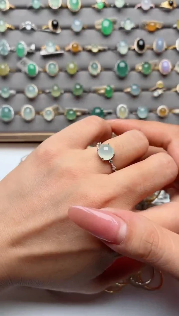 银S925镶嵌戒指翡翠.