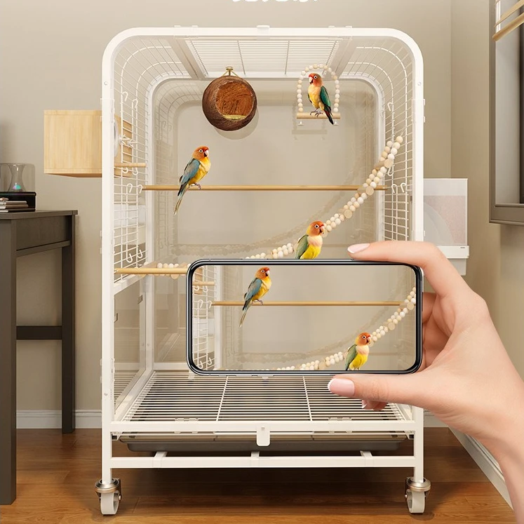 鸟笼鹦鹉笼子家用大号新型透明小太阳虎皮玄凤豪华别墅专用饲养笼