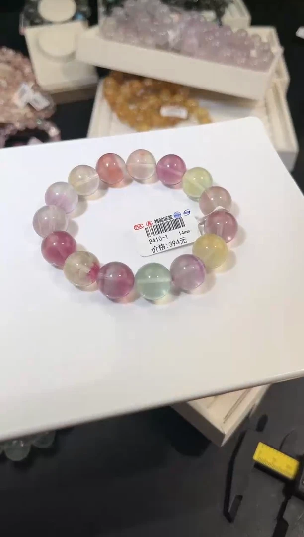 手链未镶嵌萤石多样性发一Q41彩萤石14mm