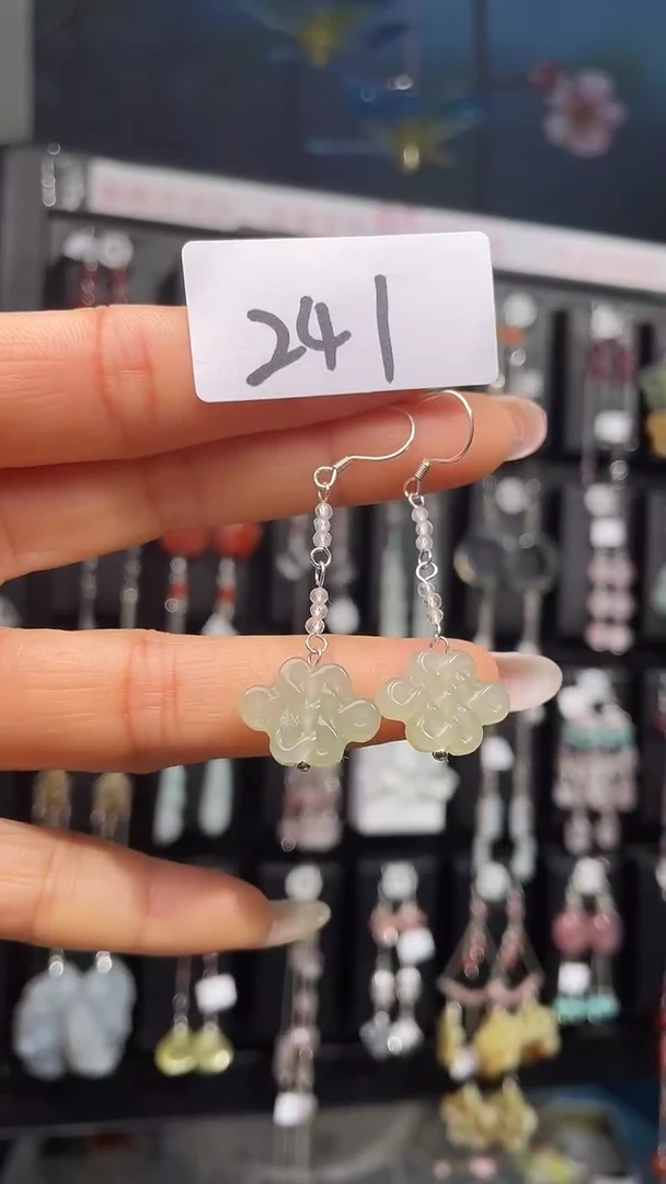 银S925镶嵌耳饰紫晶喜欢拍微瑕