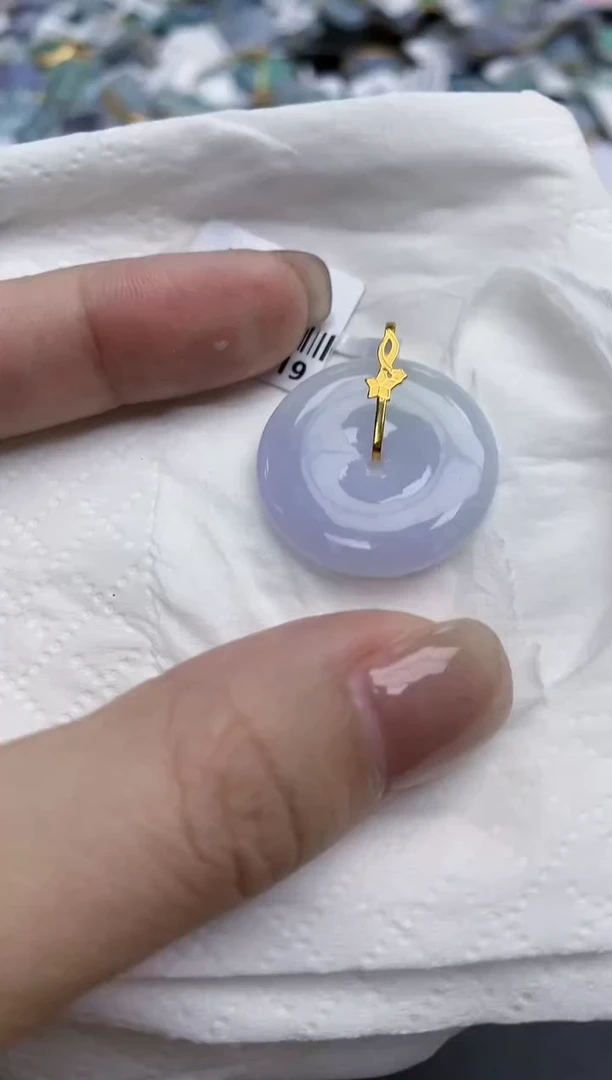 【闪购商品】翡翠颈饰18K金镶嵌天然缅甸翡翠A货