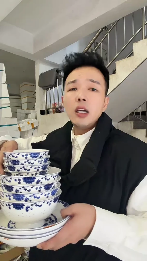 瓷片青花组合盘子面碗饭碗