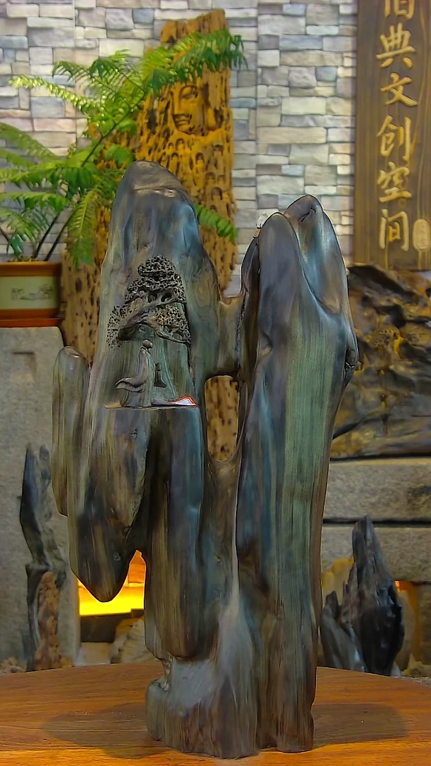 木金丝楠阴沉山水随型摆件