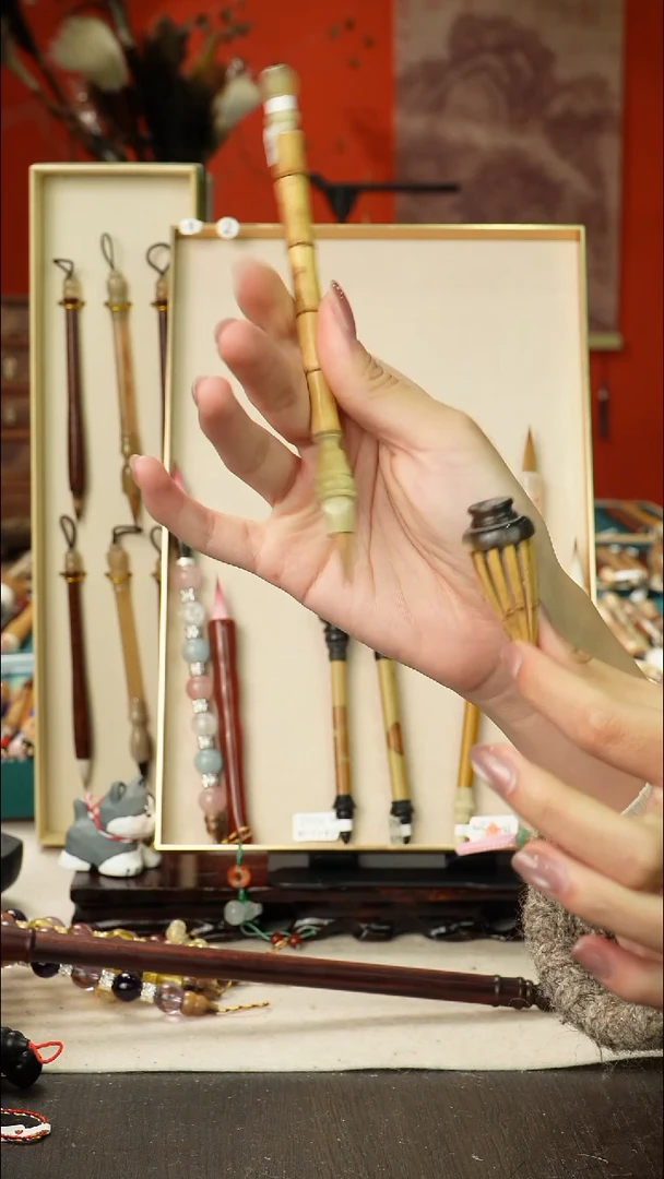 35号孤品高货毛笔链接 清水试笔 蘸墨不退