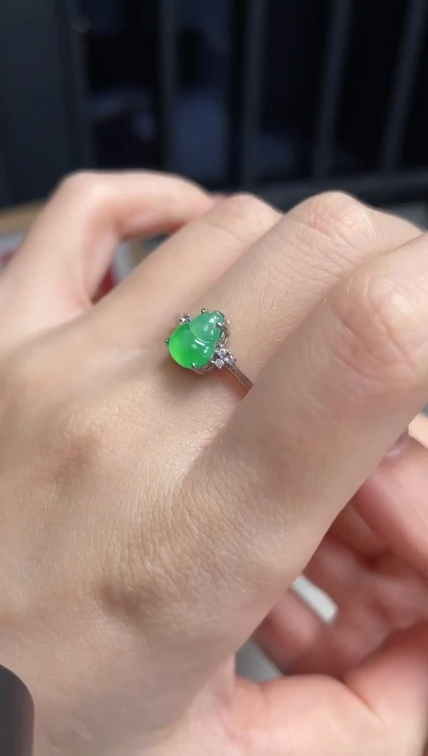 银S925镶嵌戒指翡翠8889