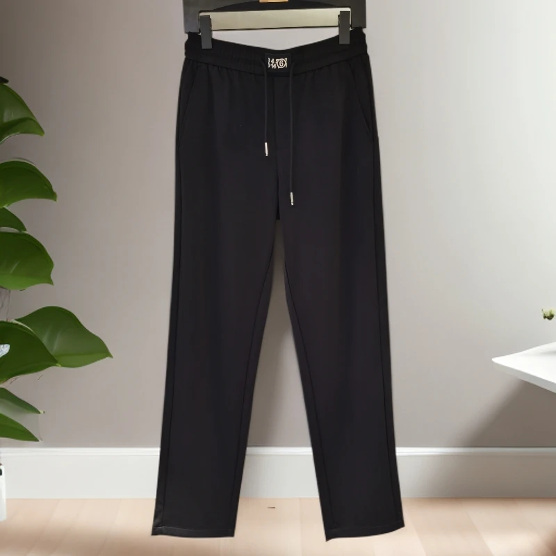 男装休闲裤薄款弹力运动常规款夏季微弹力男裤纯色男士舒适直筒