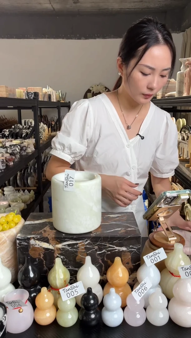 石材017芬迪白香薰桶已罐蜡