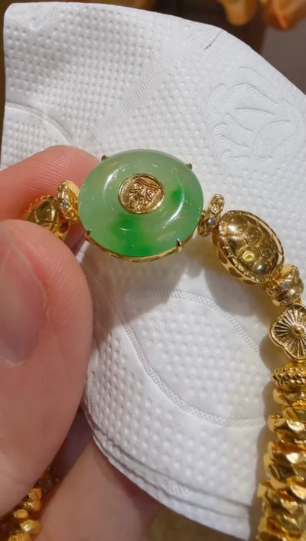 足金镶嵌手链翡翠多样性团购发一件