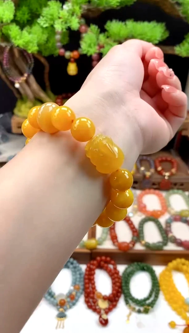 未镶嵌玛瑙手饰黄玛瑙12mm