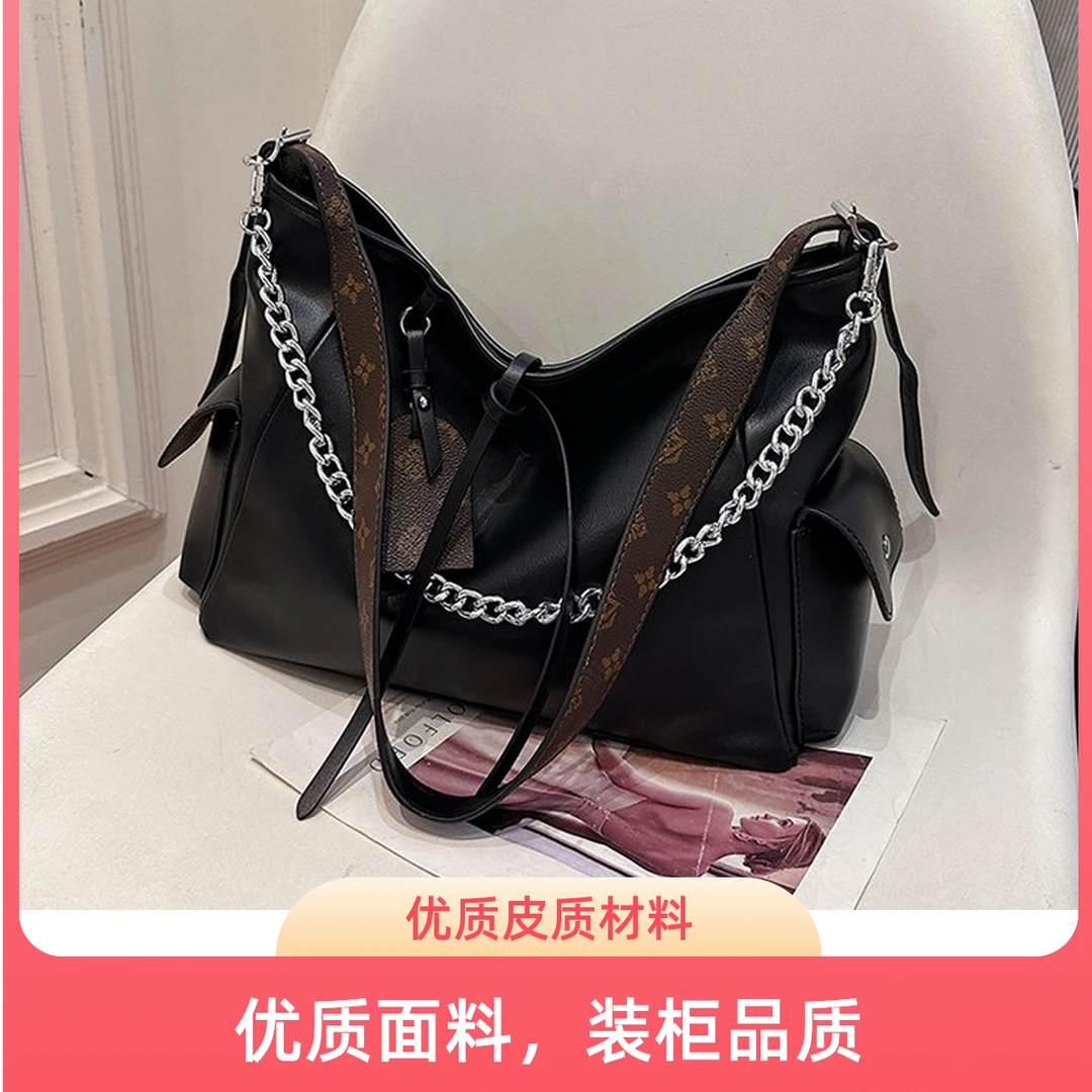 美式大容量包包女式2025新款潮时尚复古托特包小众百搭手提通勤包