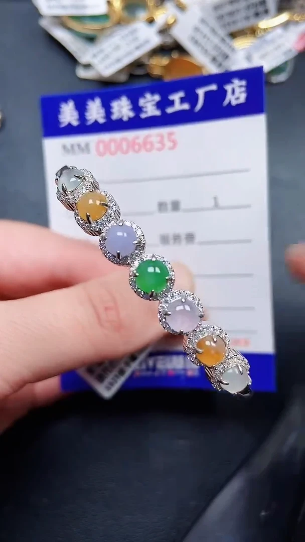 颈饰银S925镶嵌翡翠6635